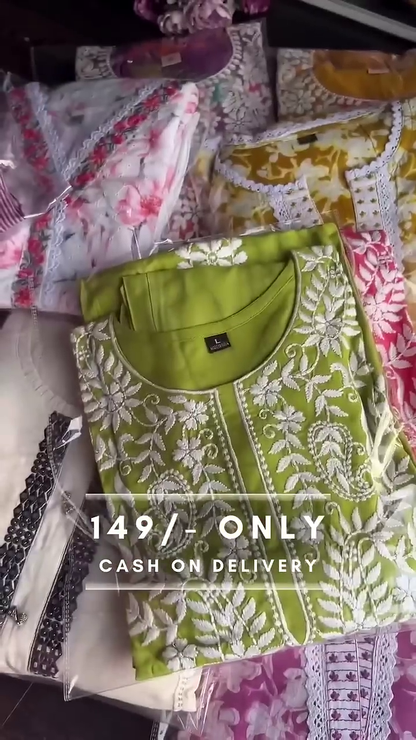 Hand Block Printed Embroidered Kurta Set