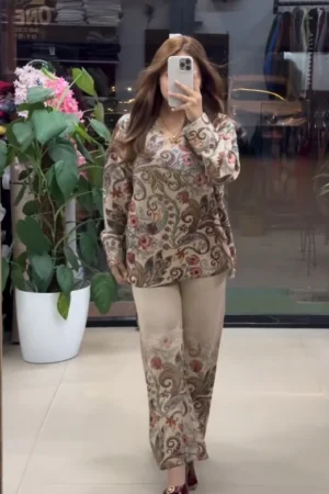 Women Printed Night Wear Cord Set-Trending Suits Free Size Set