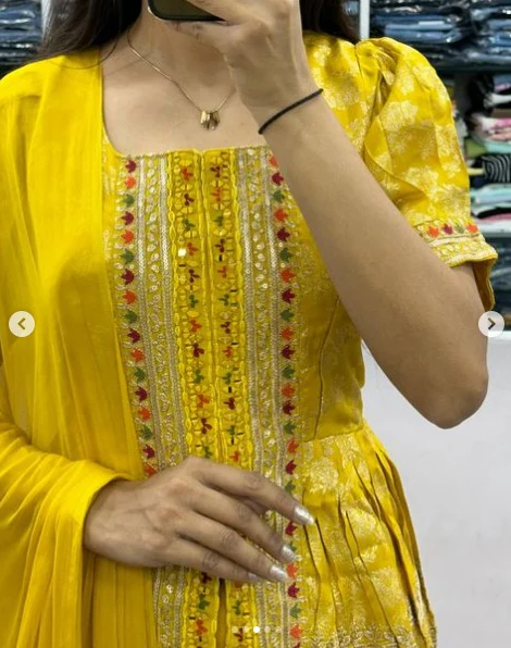 Beautiful New Designer Top Sharara With Dupatta - Image 3