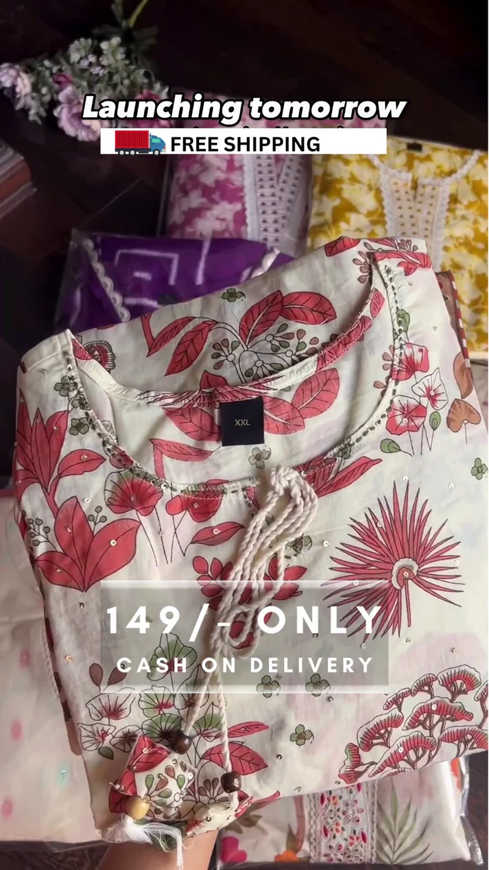 Hand Block Printed Embroidered Kurta Set - Image 3