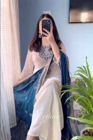 Designer Party Wear Set Heavy Pure Chinnon Silk Fully Stitched and Ready To Wear