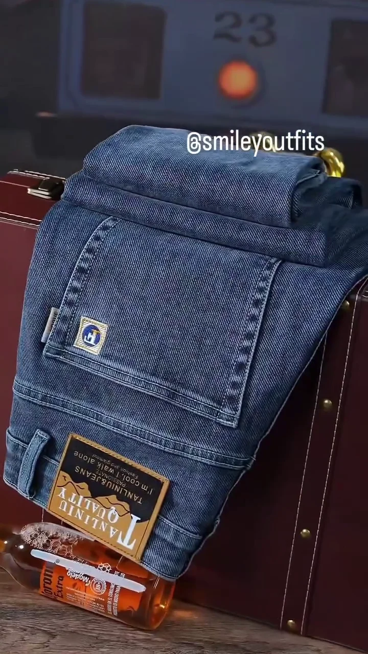 Men’s Blue Slim-Fit Casual Denim Jeans - Image 2