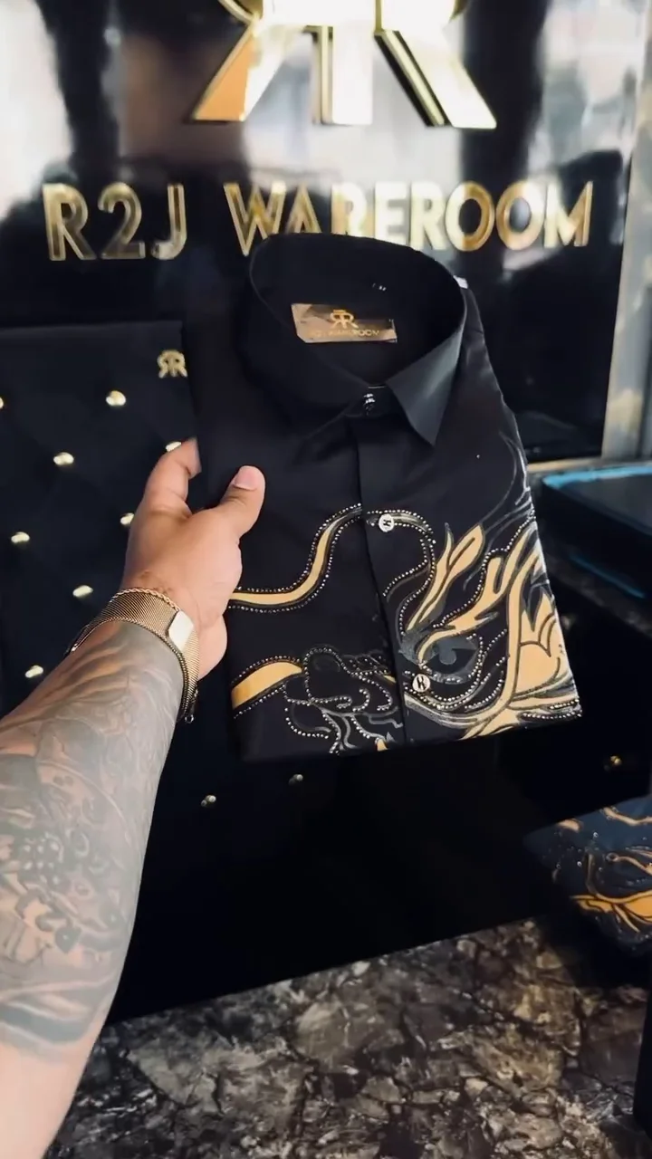 Ornate Embellished Dress Shirt