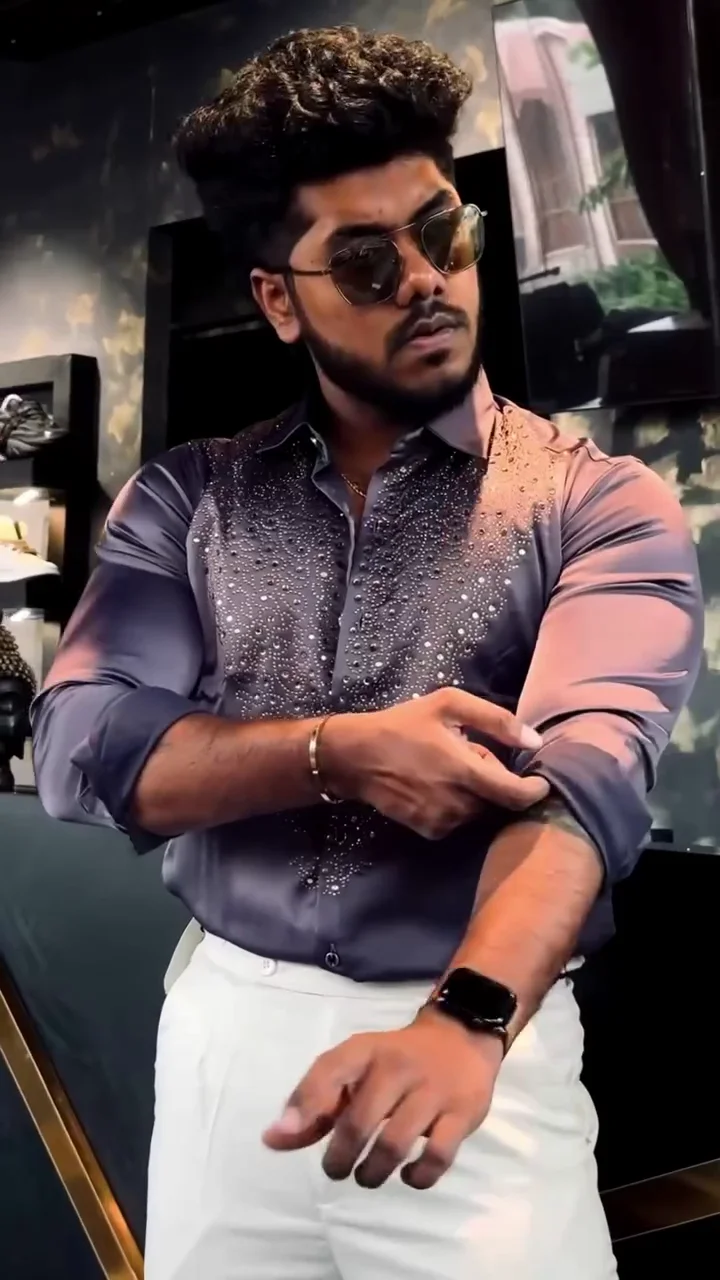 Crystal-Embellished Luxury Dress Shirt - Image 11