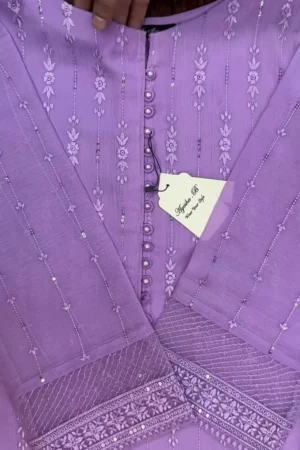 Pure Banarasi Mul Chanderi Unstitched Suit with Zari Embroidery Work