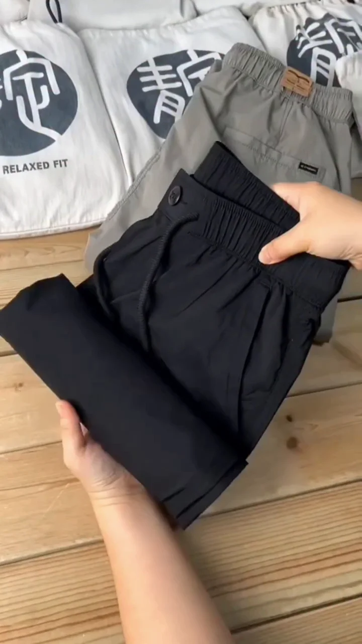 Casual Solid Men’s Regular Fit Drawstring Cargo Pants with Multiple Pockets ✨
