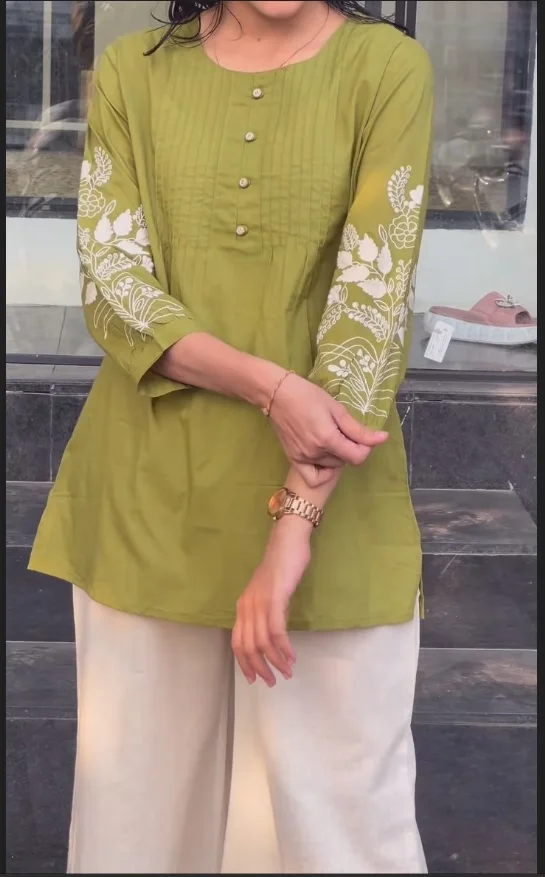 cotton tunic with cotton plazo - Image 4