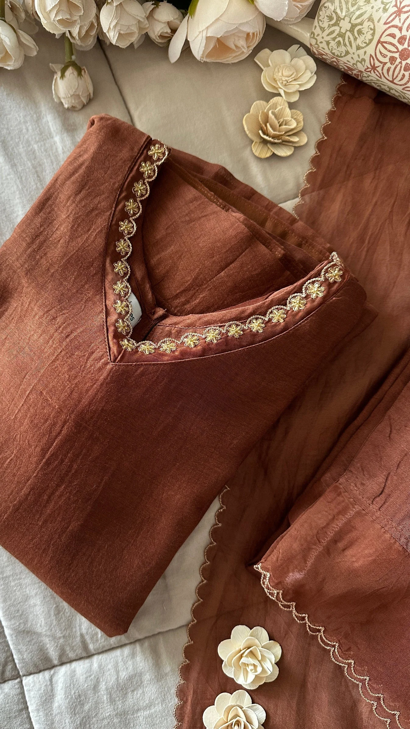 Sienna Glow Pure Cotton Kurta Set