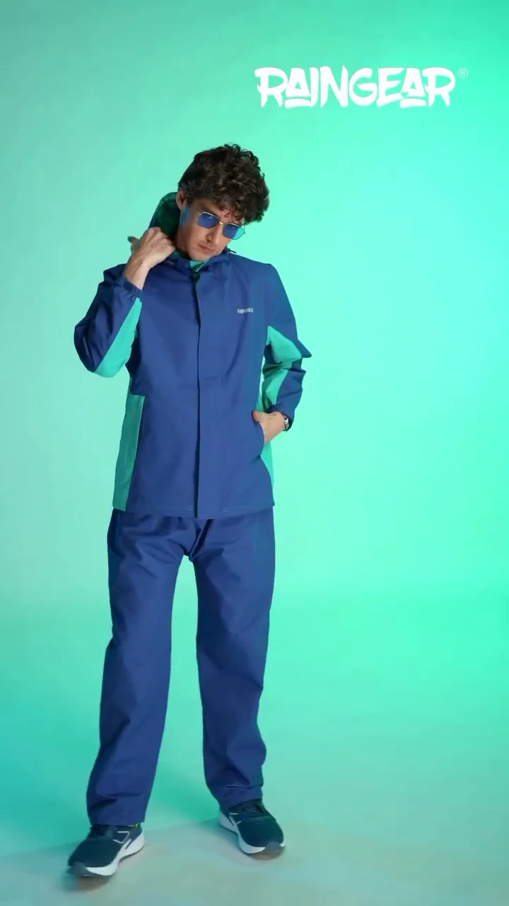 StormGuard Blue & Green Men’s Rain Suit - Image 2