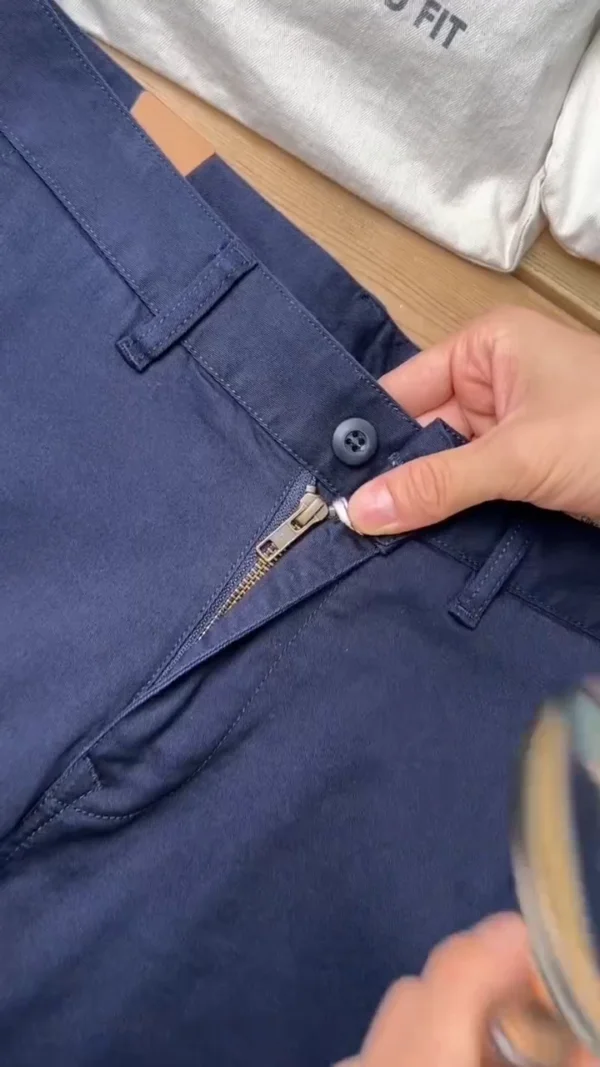 Men’s Navy Blue Slim-Fit Stretch Chino Pants ★ - Image 4