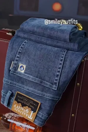 Men’s Blue Slim-Fit Casual Denim Jeans ★