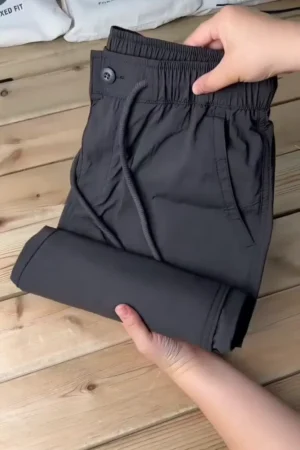 Men’s Black Elastic Waist Smart Casual Stretch Trousers ★