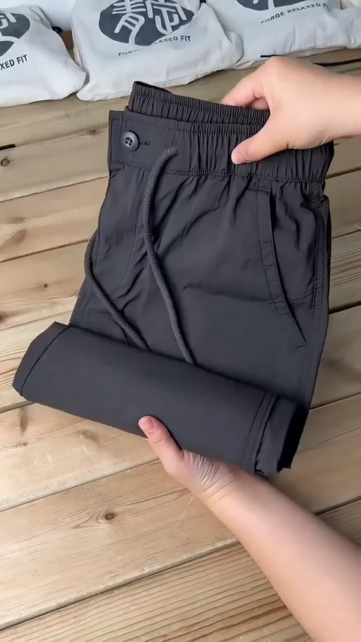 Men’s Black Elastic Waist Smart Casual Stretch Trousers ★
