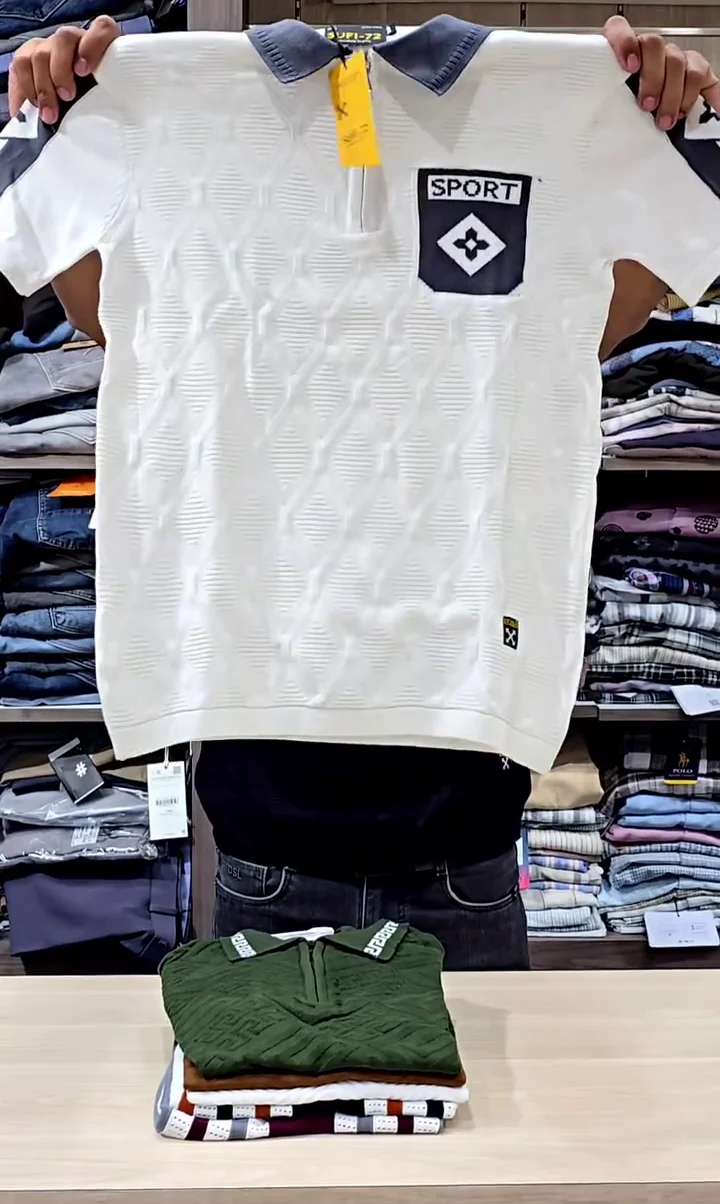 Marr Knitted Zipped Polo Shirt Navy ★ - Image 7