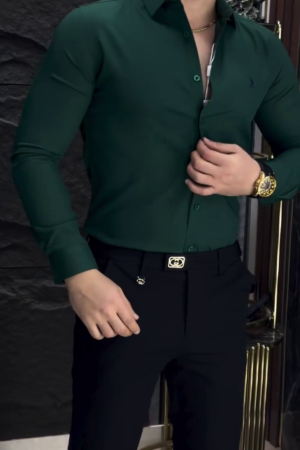 Men’s Cotton Blend Solid Shirt ★