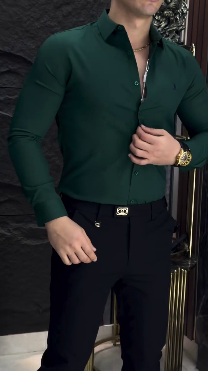 Men’s Cotton Blend Solid Shirt ★