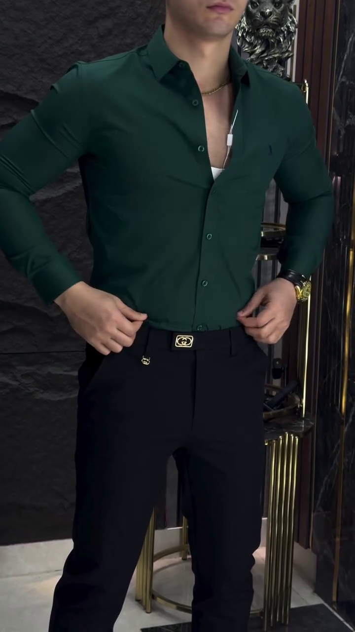 Men’s Cotton Blend Solid Shirt ★ - Image 2