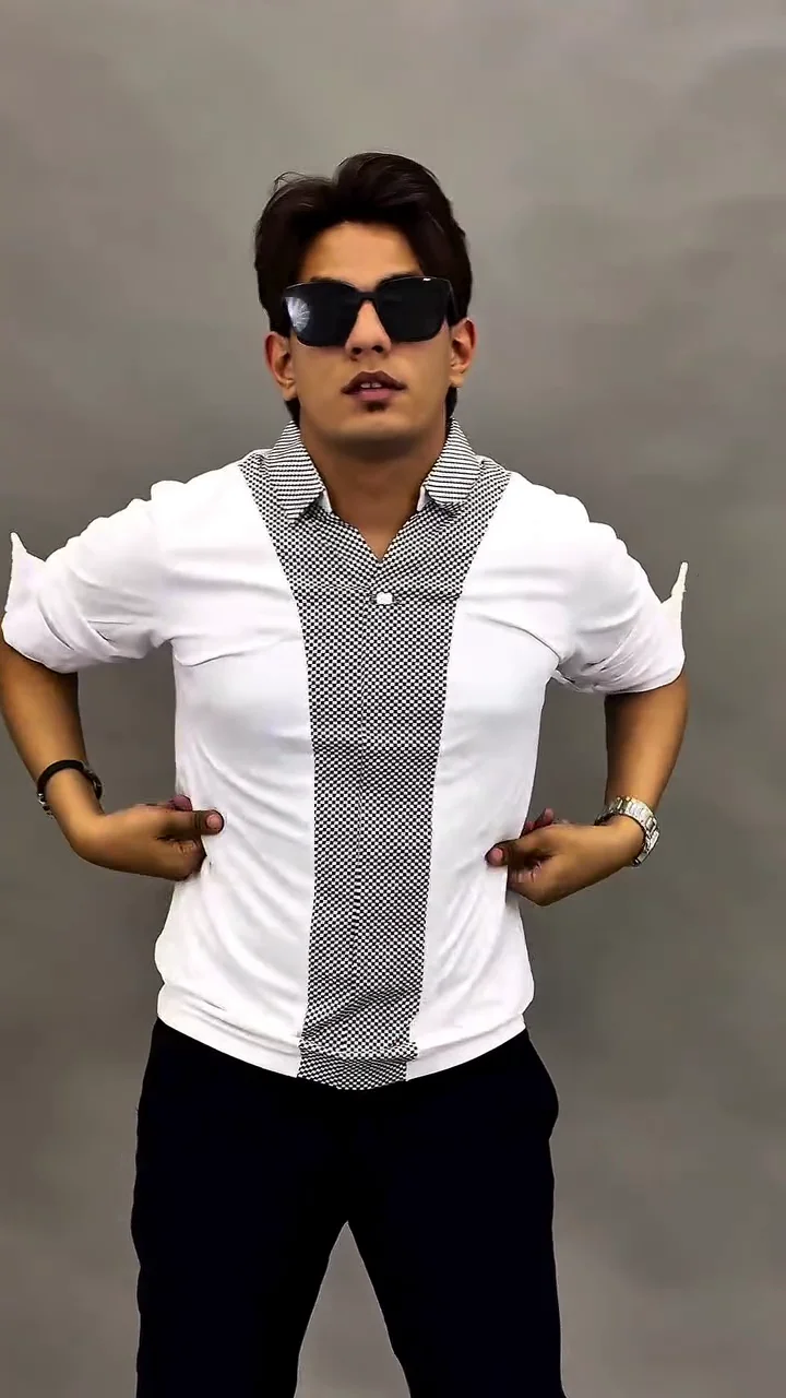 Pure Cotton Zari Work Chevron Opaque Party Shirt ★ - Image 6