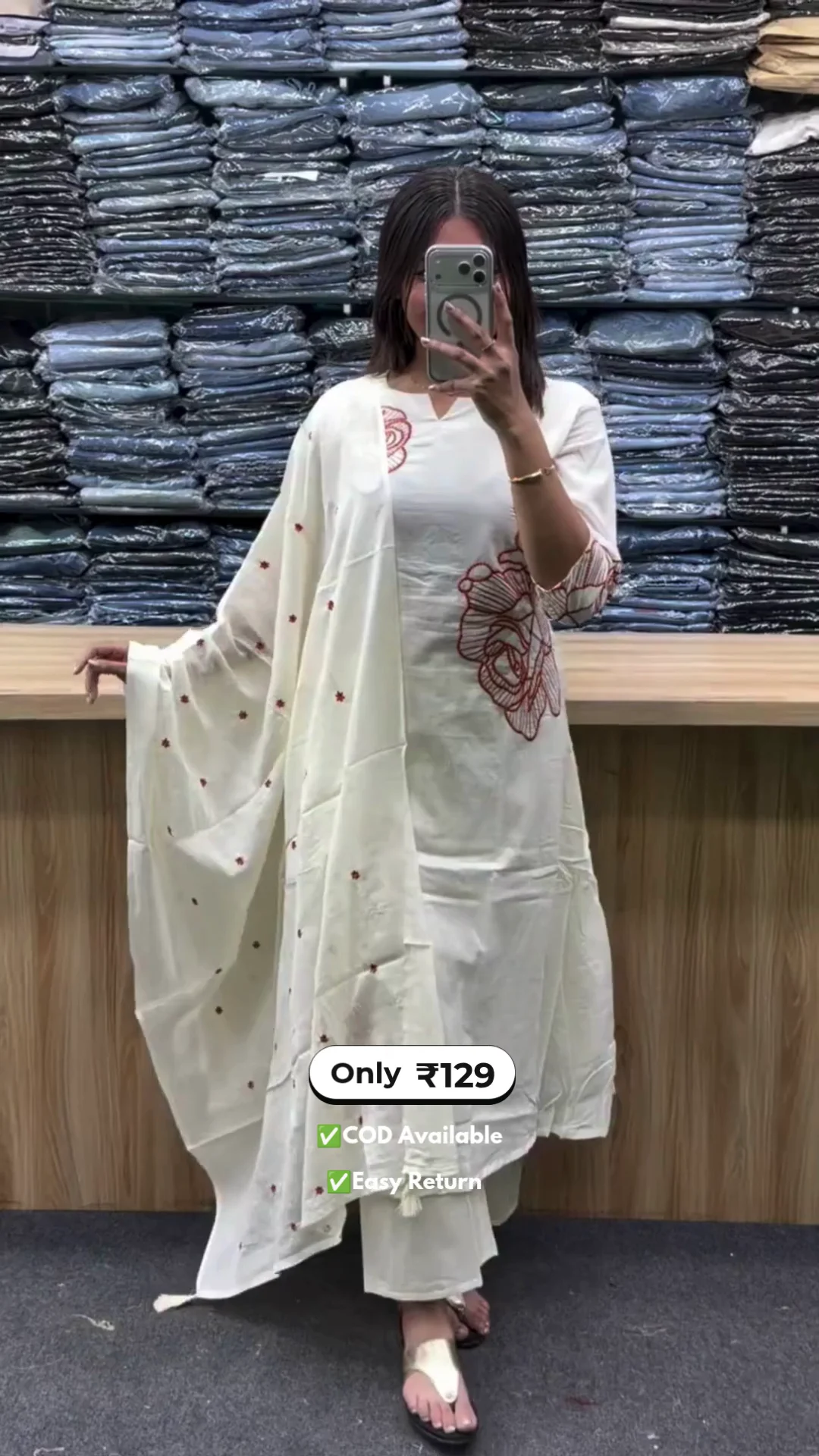 Stylish Women’s Long Round Kurti with Delicate
