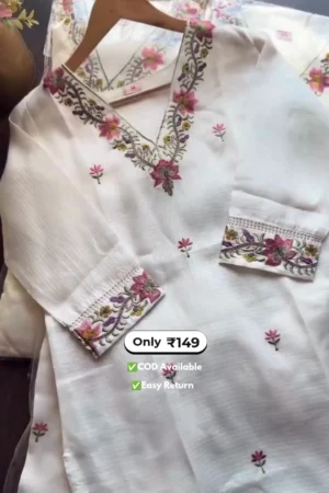 Elegant Women’s Net Dress with Beautiful Embroidery