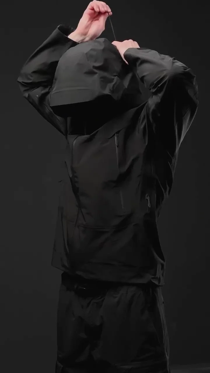 All-Black Performance Rain Shell Jacket - Image 3
