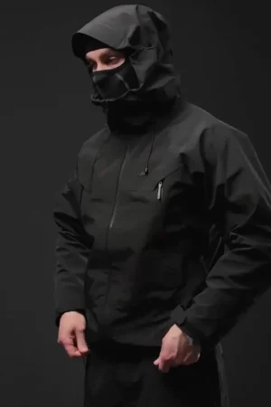 All-Black Performance Rain Shell Jacket