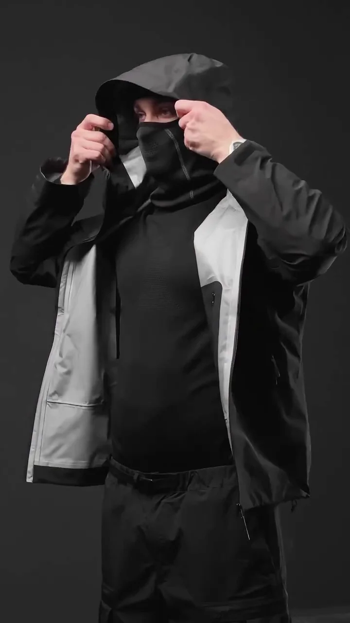 All-Black Performance Rain Shell Jacket - Image 2