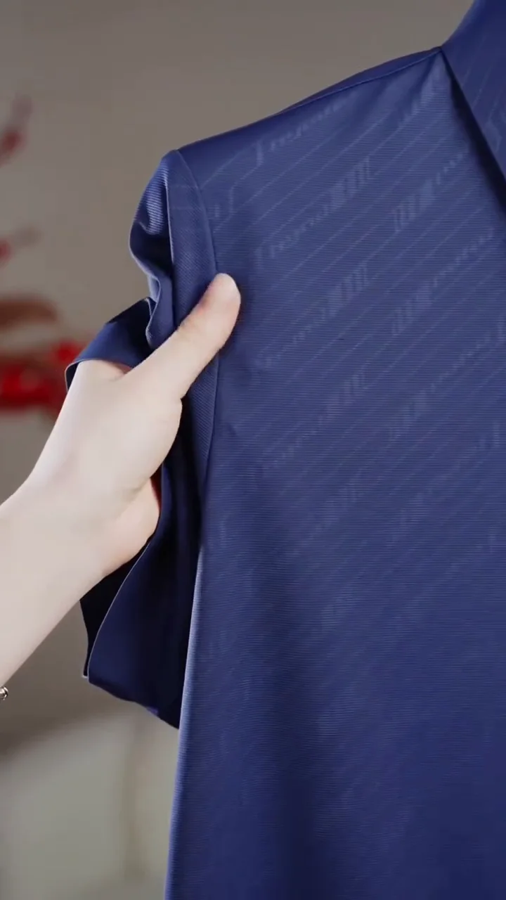 Men Navy Blue Slim Fit Casual Shirt - Image 5