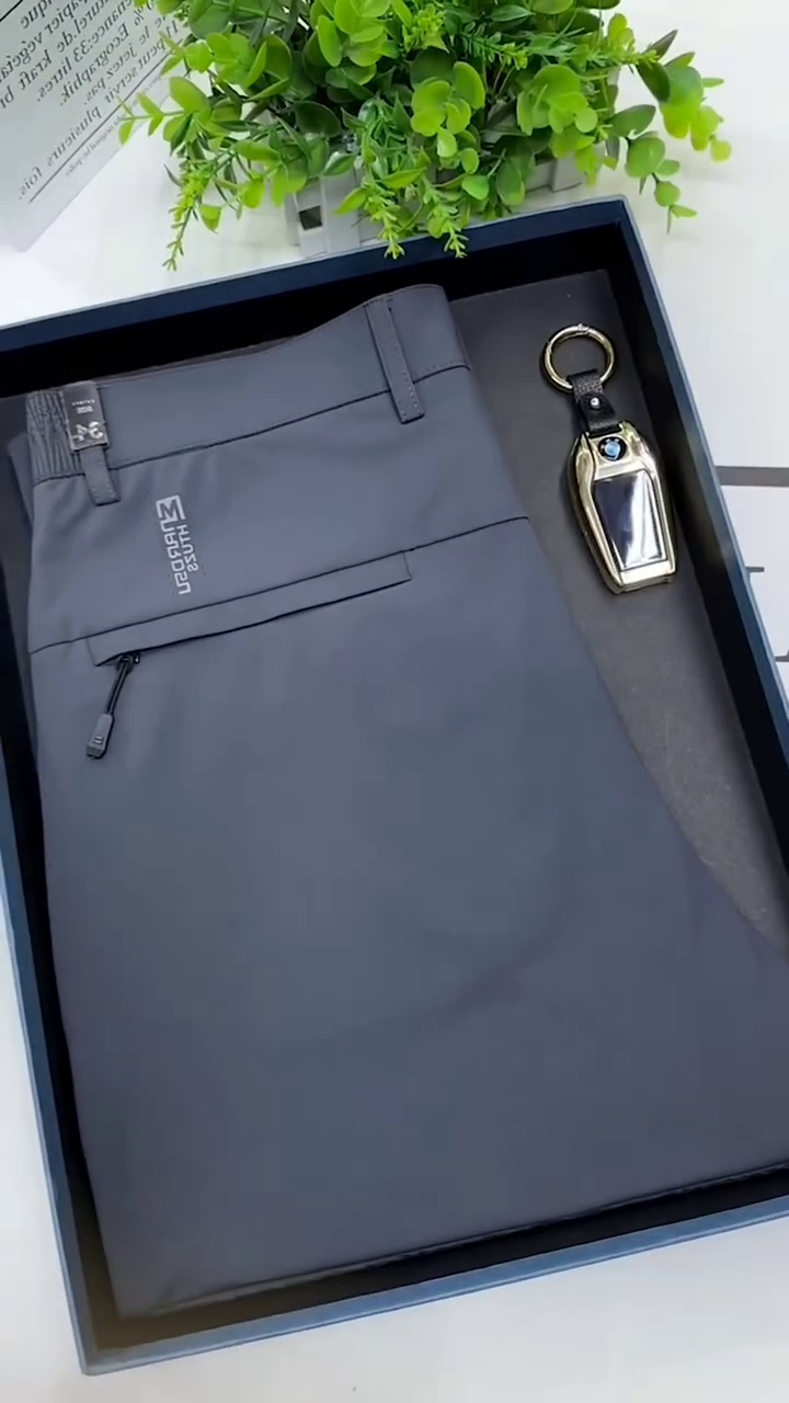 Men Relaxed Straight Leg Tapered Fit Easy Wash Formal Trousers - Image 5